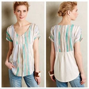 Anthropologie- Porridge Elva Pleated Mixed top